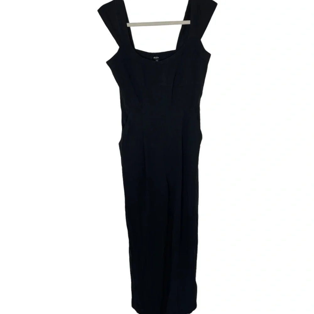 NEW WITH TAGS Madewell True Black Cap-Sleeve Crop Wide-Leg Jumpsuit Size 2 NO118